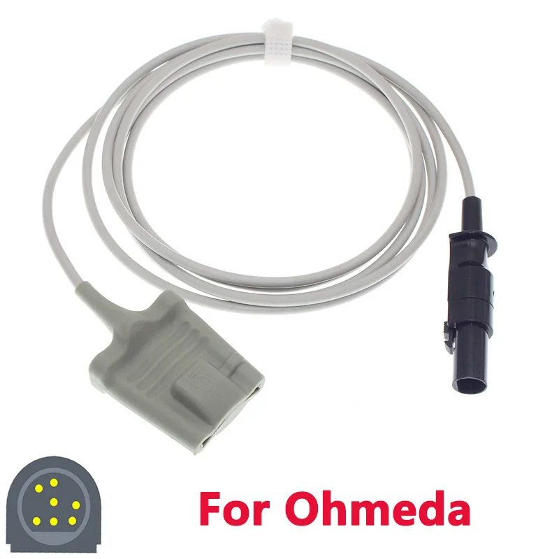 One-Piece Reusable SpO2 Sensor Compatible Ohmeda 3700,Biox 3740,Cardiocap/5,S/5,AS/3,CS/3 Patient Monitor,3m Oximetry Cable.