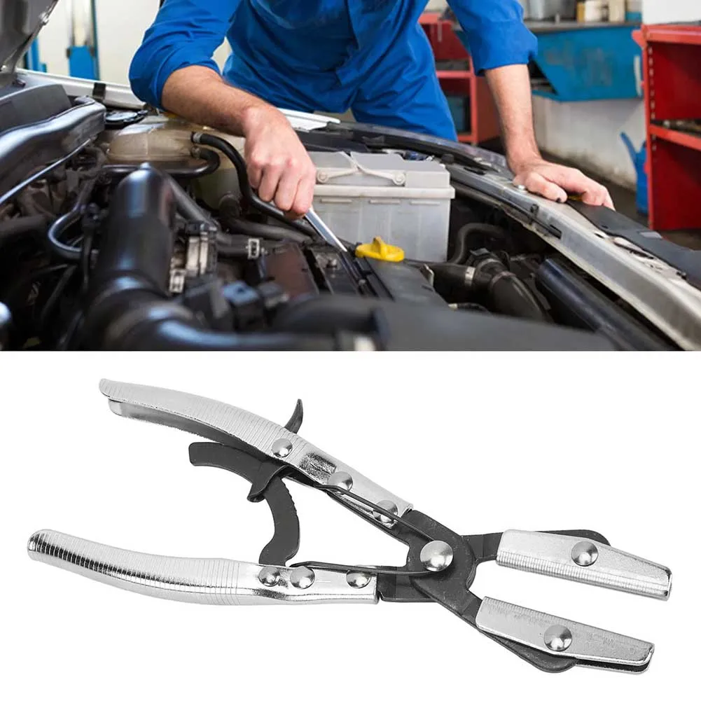 

Coolant Pipes Hose Pinch Off Clamp Flat Mouth Oil Pipe Sealing Pliers Ratcheting Jaws Swiveling For Automobile Radiator Brake