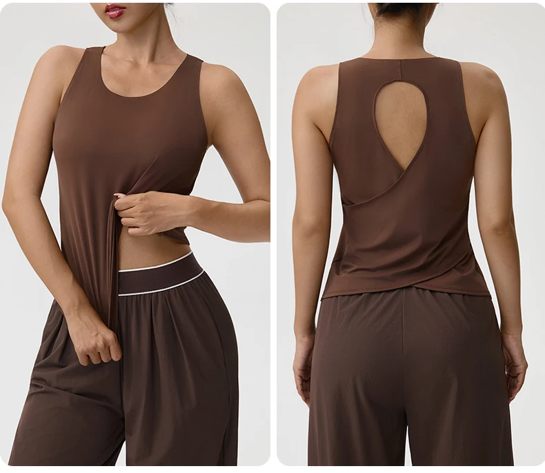 Superweiche Rückenfreie Workout-Tops für Frauen, Atmungsaktive Tanktops mit Offenem Rücken, Lauf-Muskel-Tanktops, Yoga-Shirts – Detail 5