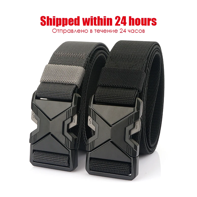 VATLTY Unisex Stretch Belt Zinc Alloy Quick Release Buckle Military Tactical Belt 95cm-125cm Men's Elastic Waistband Girdle Male