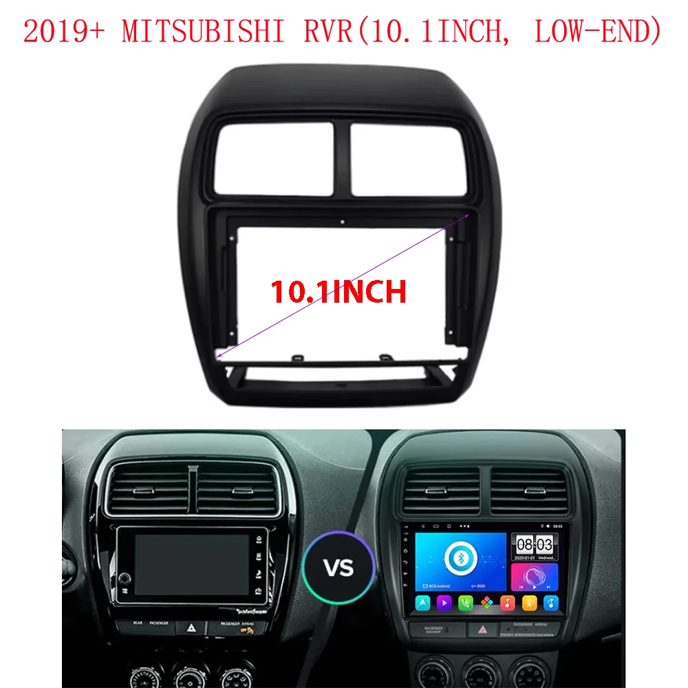 

Car Double Din 10.1 Inch Radio Plastic Fascia Panel Frame for Mitsubishi ASX RVR Outlander Sport 2019 Dashboard Mount Kit