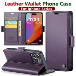 Iphone 15 Pro Max Case Iphone 13 14 12 11 Pro Max SE X XR XS Max 8 7 6 6S Plus Card Slot High-grade Leather Cover Phone Case