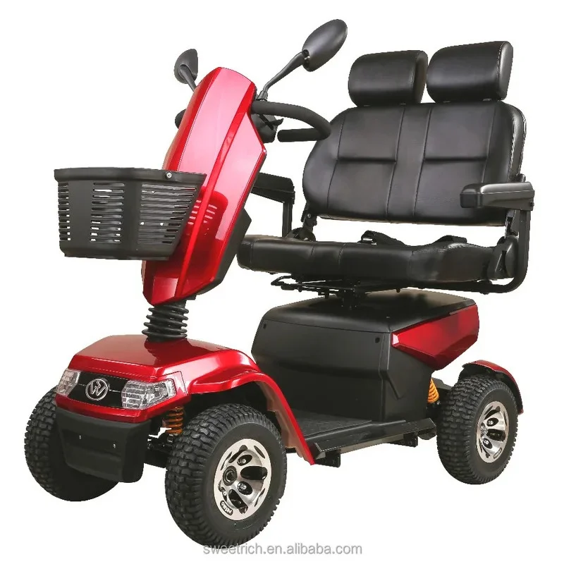 4 Wheels 2 seat Hot Selling Safe Handicapped Electric Mobility Scooter for the elderly use