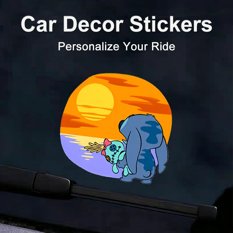 

Lilo & Stitch Car Stickers PVC Sunproof Trendy Decals UV Craft for Motorcycle Fuel Tank Cap Auto Exterior DIY Stickers