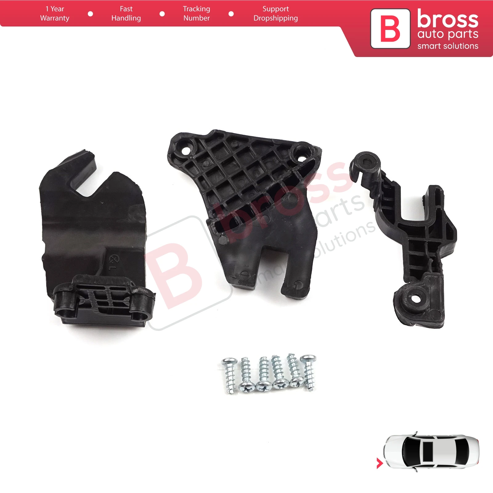 BHL540 Headlight Holder Mount Repair Bracket Tab Set Left Side for Audi A6 C7 4G Avant Sedan A6L Allroad Quattro S6 4G0998121A