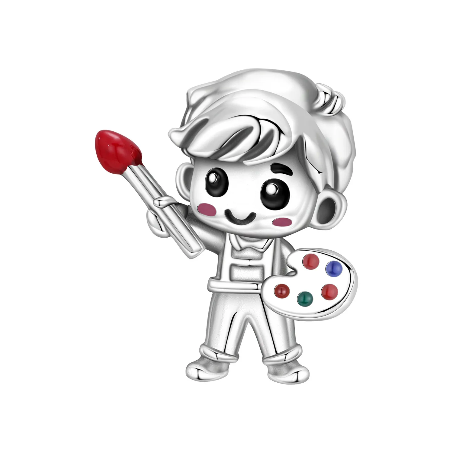 

Orstarry 925 Sterling Silver Painter Boy Cartoon Character Bead Original Pendants Bracelet Necklace Charm Jewelry Party DIY Gift