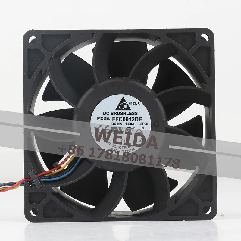 Delta DC12V 1.50A AC EC 9038 Dual ball high Air volume 90X90X38MM Temperature control Violent 9CM Cooling fan FFC0912DE