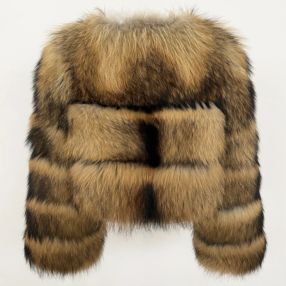 MENINA 2025 ใหม่ธรรมชาติ Raccoon Fox ขนสัตว์คุณภาพสูงเสื้อแจ็คเก็ตฤดูหนาวผู้หญิงปุยขนสัตว์จริงหนา Outerwear Streetwear