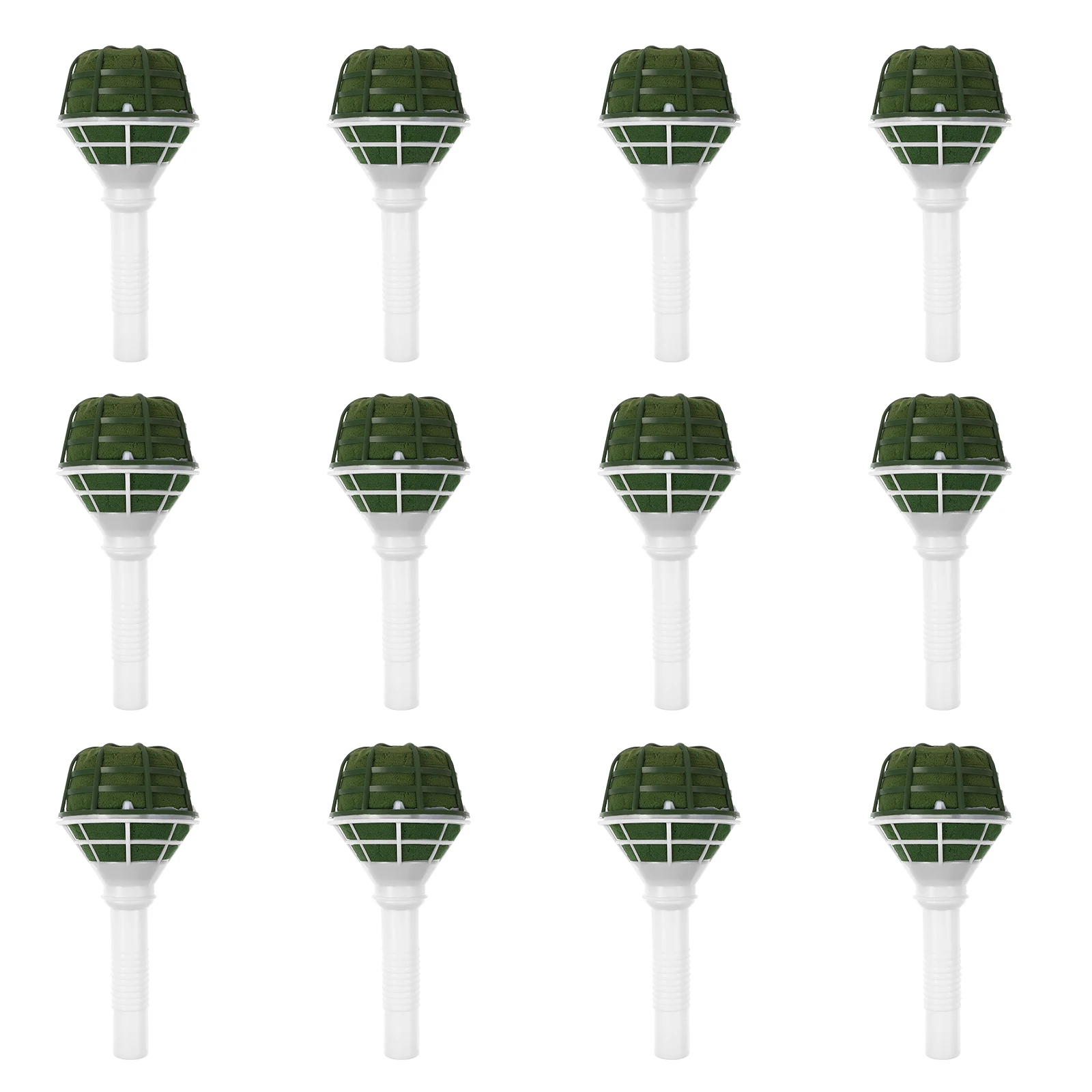 

12pcs Flower Pot Base for Bridal Bouquet Holders Artificial Flowers Stand Floral Handle Wedding Ceremony DIY Craft Supplies