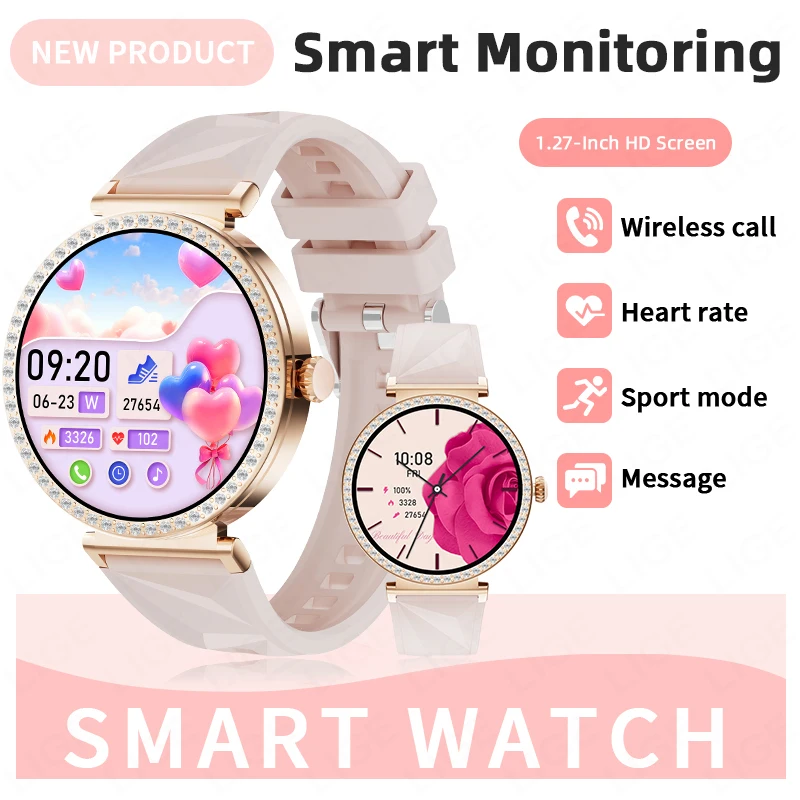 

Ультратонкие умные часы LIGE GPS для женщин с Bluetooth-вызовами, настраиваемым циферблатом, отслеживанием пульса и здоровья, водонепроницаемые женские смарт-часы