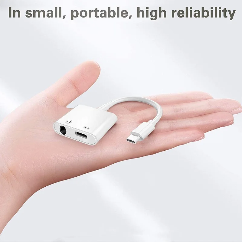 USB C to 3.5mm Headphone and Charger Adapter 2 in 1 Type C to Audio Jack with PD Charging Dongle for Samsung Xiaomi Huawei