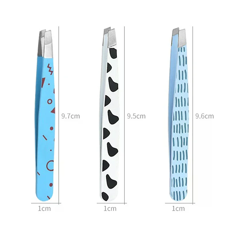 1PC 眉毛ピンセット漫画パターンヘア美容細毛プラー ステンレス鋼斜め眉毛クリップ除去メイクツール