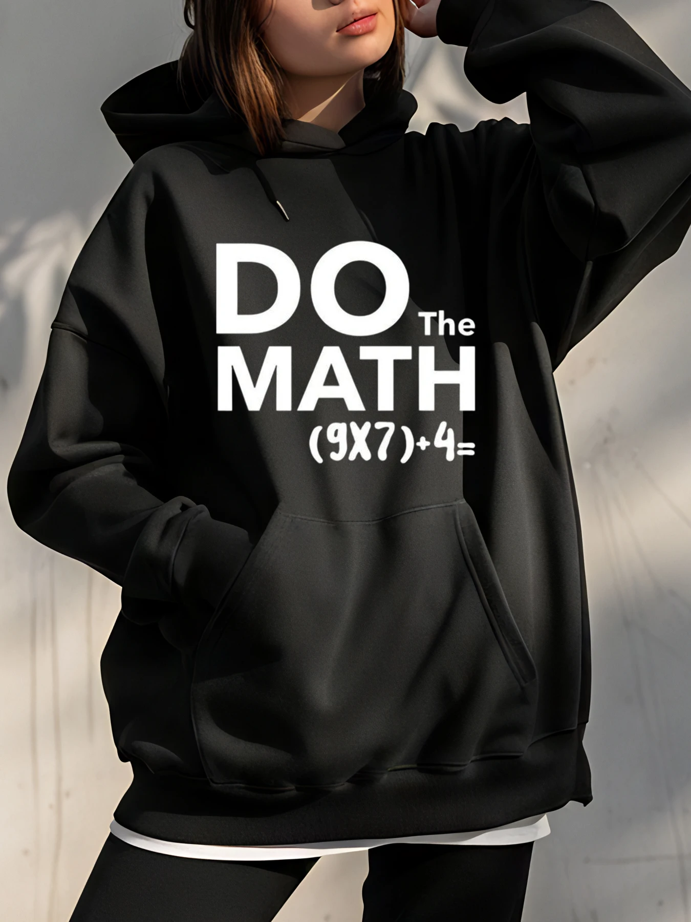 

Толстовка с капюшоном Do The Math с принтом уравнений, повседневная уличная одежда для женщин, городской стиль наряда
