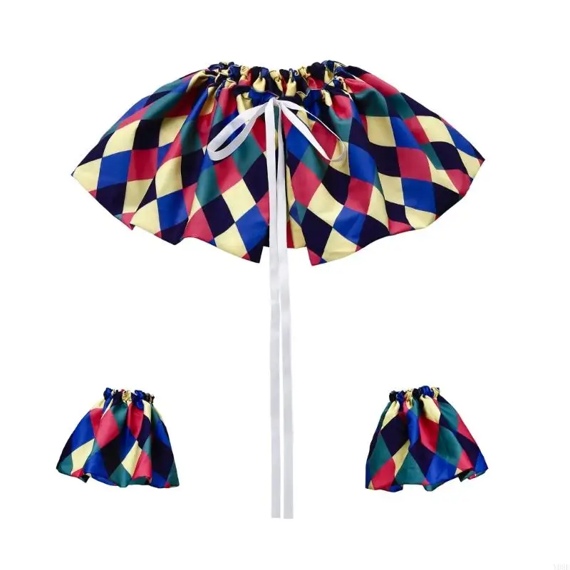 Professionelles Halloween-Clown-Kleidungsset mit abnehmbarem Kunstkragen und Ärmeln, Handgelenksmanschetten für Bühnenauftritte