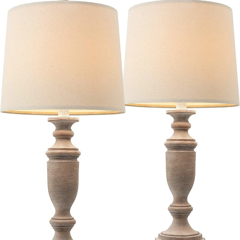 

Wood table lamp bedroom bedside lamp decoration American country retro small table lamp creative tool