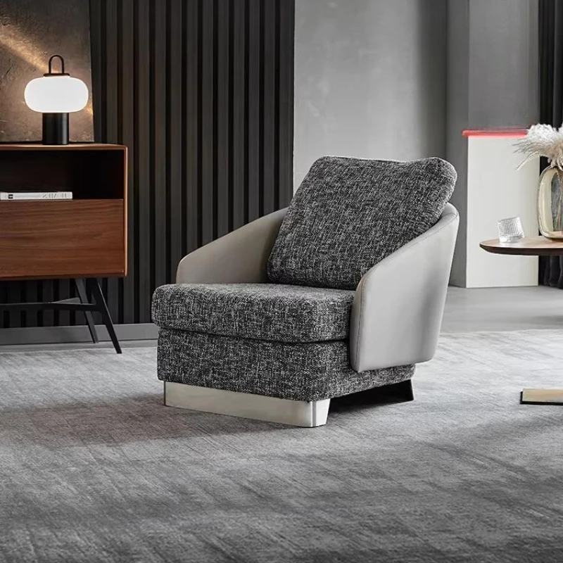 

Cotton and linen leisure chair living room negotiation chair single sofa