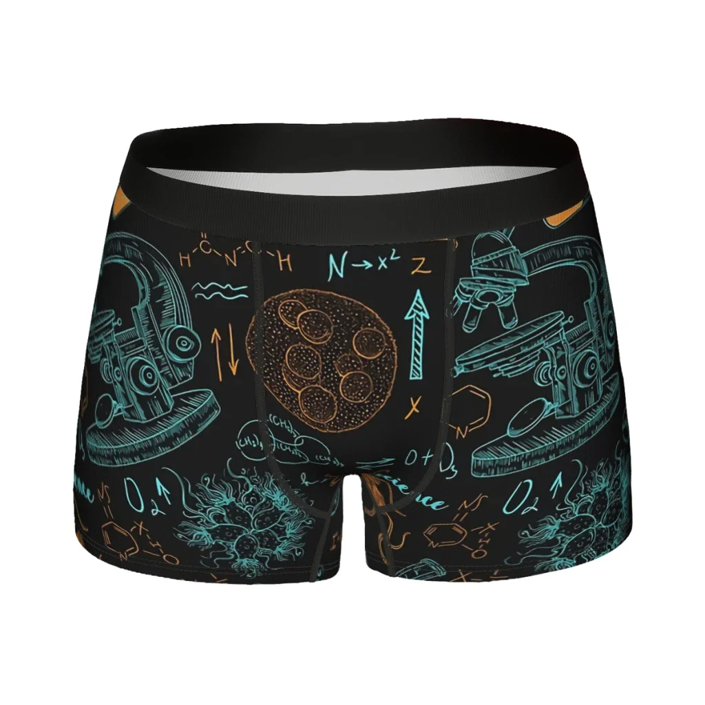 Vintage Seamless Old Laboratory with Microscope Chemistry Pattern Underpants Cotton Panties Male Underwear Shorts Boxer Briefs