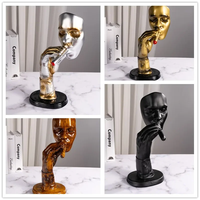

Creative Art Home Craft Retro Abstract Cigar Smoking Statue Man Ornament Wholesale Room Cabinet Desktop Home Furnishing
