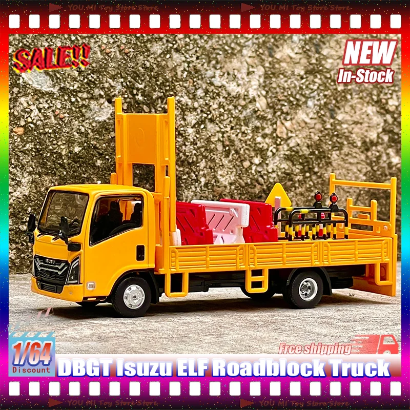 

New 1:64 Dbgt Isuzu Elf Roadblock Truck Simulation Alloy Plastic Miniature Die-Casting Model Custom Children'S Toy Gift Ornament