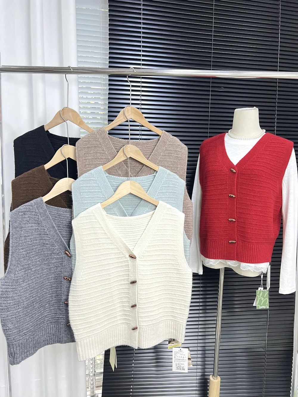 

Cai Xuan женский жилет с v-образным вырезом и защитой от катышков, свободный простой, в горизонтальную полоску, осень-зима, Camere Protein Jaet, для поездок на работу Sle