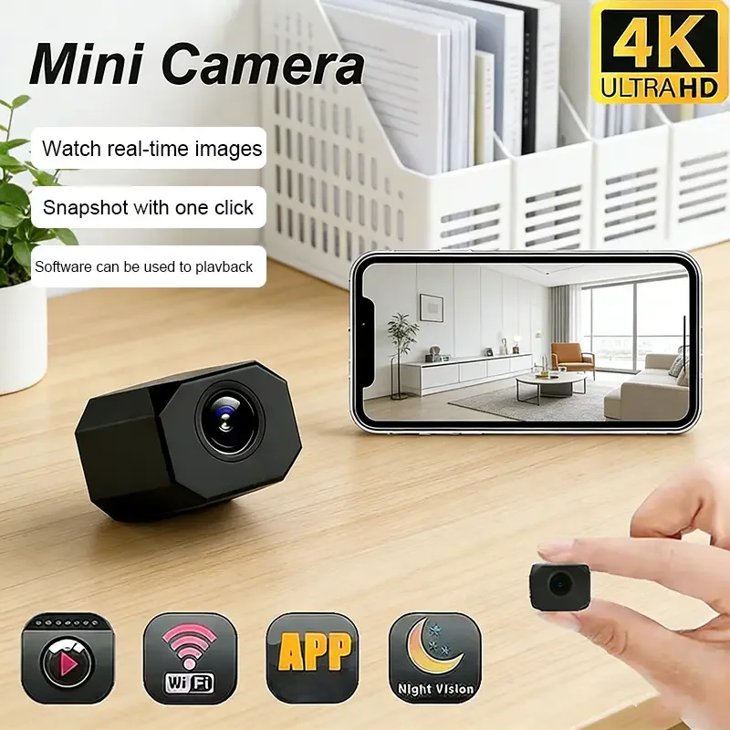 

4K HD Mini Camera WiFi IP AP Remote Monitoring Lightweight Portable Camcorder Smart Home Surveillance Security Camera 2026