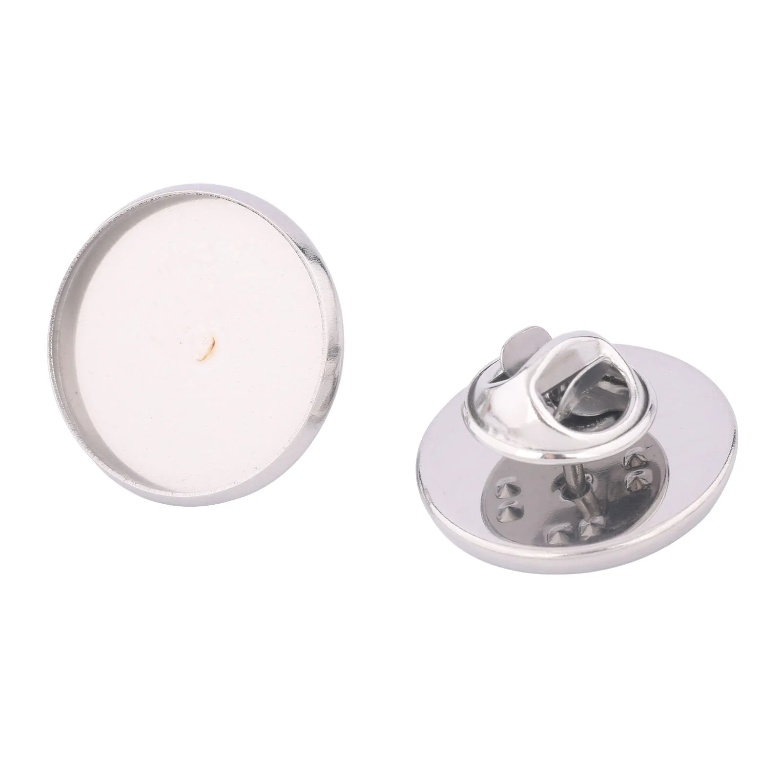 

10pcs stainless steel fit 18mm cabochon brooch pin base blanks diy bezel settings for jewelry making supplies