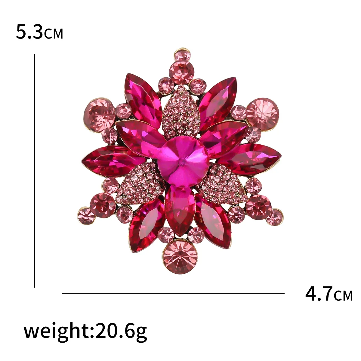 Trendy Rhinestone Flower Brooches for Women 9-color Snowflake Party Casual Brooch Pin Gifts