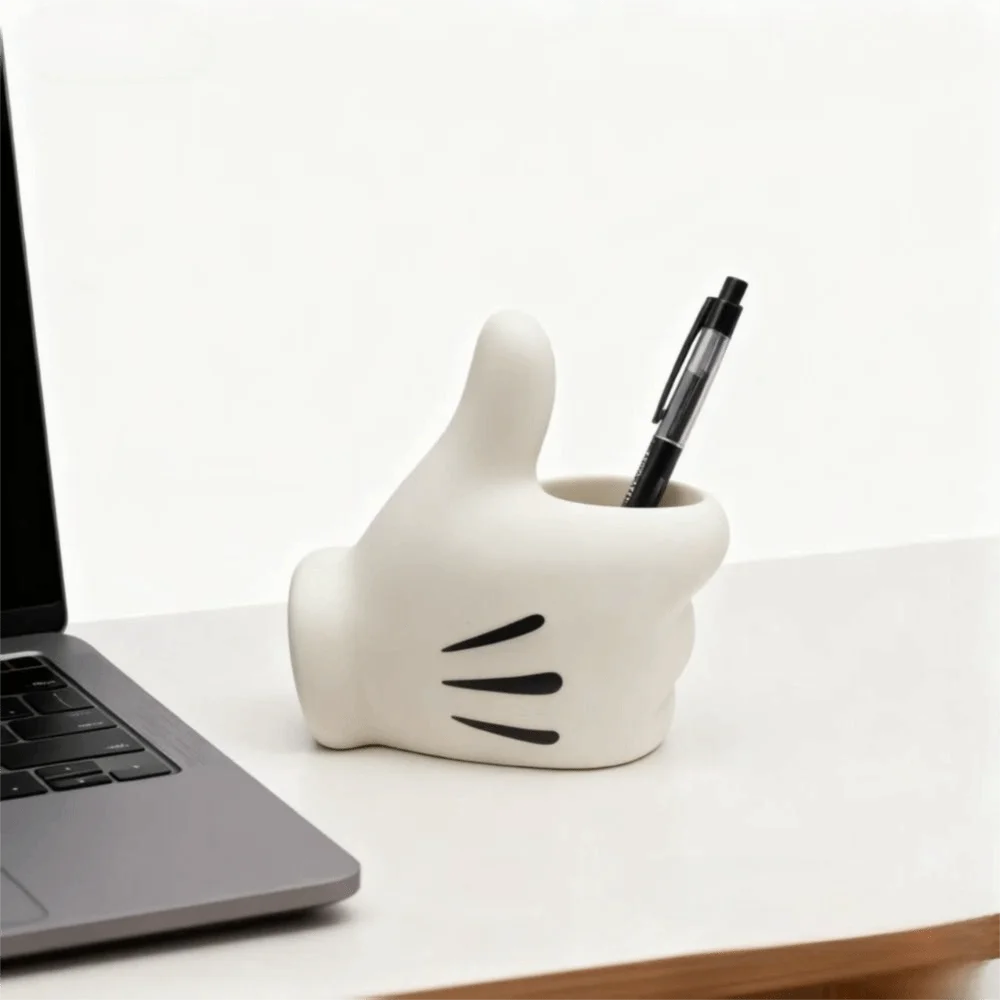 Thumbs Up Creative Design Pen Holder Trendy Style Cute Cartoon Storage Ornament Personalized Desktop Ornament Home Decoration
