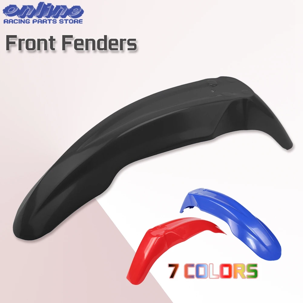 Universal 7 สีพลาสติกด้านหน้า Fenders Mudguard Fender อุปกรณ์เสริมรถจักรยานยนต์สําหรับ Honda Suzuki Yamaha YZ WR XR CRF KLX KX ฿