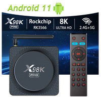 X98K Pro Smart TV Box Android 11 Rockchip RK3566 Quad Core 4GB 32GB 8K HD 1000M 2T2R Dual Wifi Set Top Box Media Player