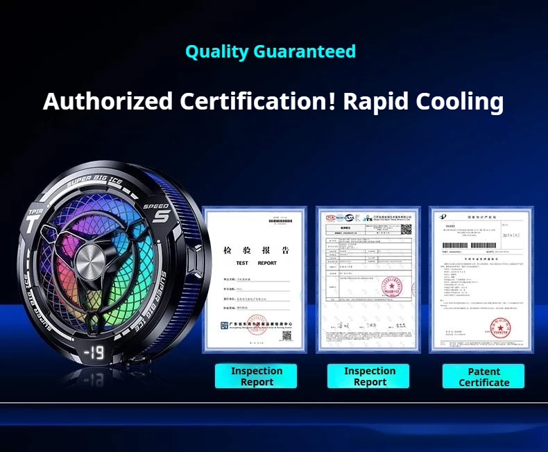 New 45W Semiconductor Tablet Cooler Large Area Powerful Cooling Magnetic RGB Phone Cooler for Pad/Gaming Phones with Lights