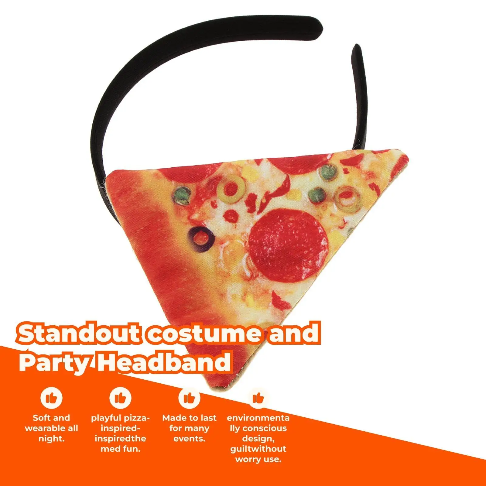 Pizza Theme Cosplay Headpiece Fun Party Hairband Fabric Plastic Holiday Accessory for Christmas Headbands Halloween Masquerade