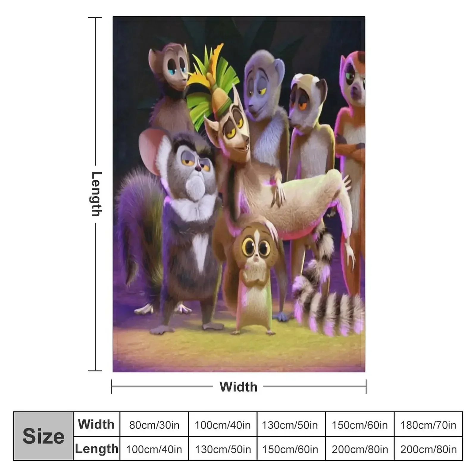 All Hail King Julien Throw Blanket Luxury Brand Cute Kid'S Furry Blankets