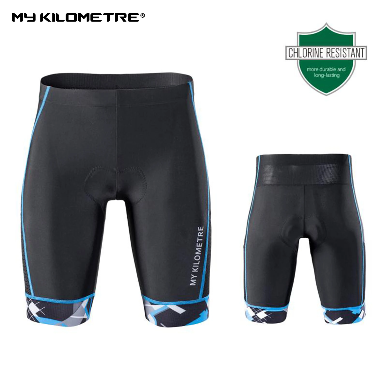 Men’s Triathlon Shorts Cycling Shorts with Side Pockets Breathable Quick Dry Tight Fit with Pad Black Tri Shorts MY KILOMETRE