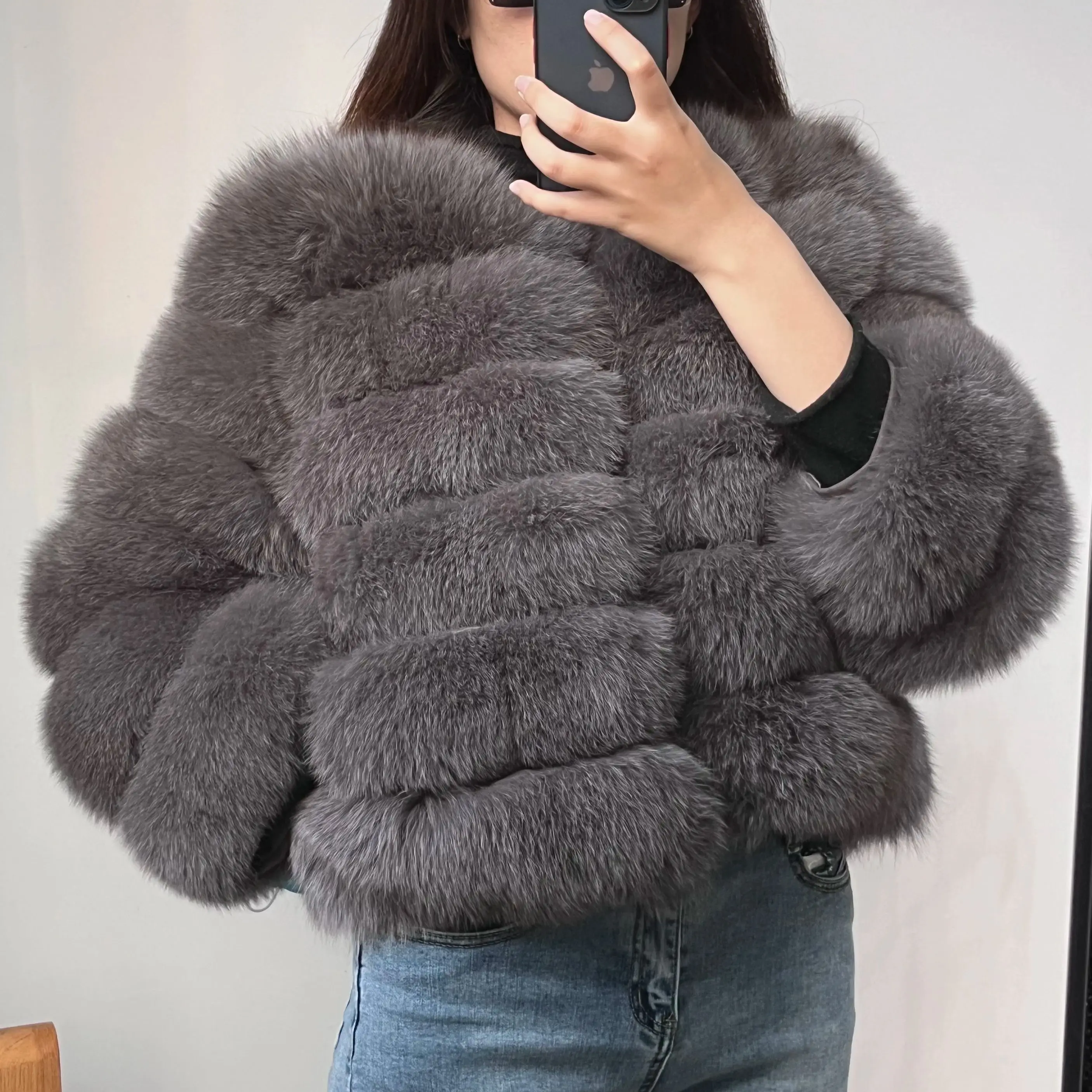 Boutique natürliche echte Fuchs Pelz jacke Pelzmantel Wintermantel Frauen Luxus Kurz mantel Großhandel heiße Thanksgiving-Kleidung 10xl