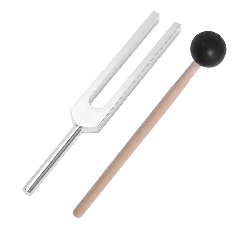 Aluminum Alloy + Wood Tuning Fork Chakra Hammer Ball Diagnostic 528HZ With Mallet Set Nervous System Testing Tuning Fork Health