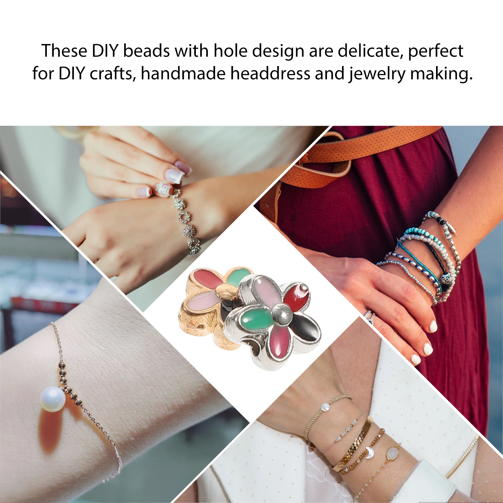 

Colorful Oil-dropping Bead Pendant Charm Pendants Necklace Charms for Jewelry Making Metal Beads Crafts