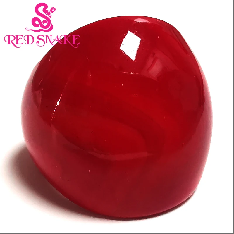 RED SNAKE Fashion Ring Handmade Pure Red Murano Glass Rings MR002