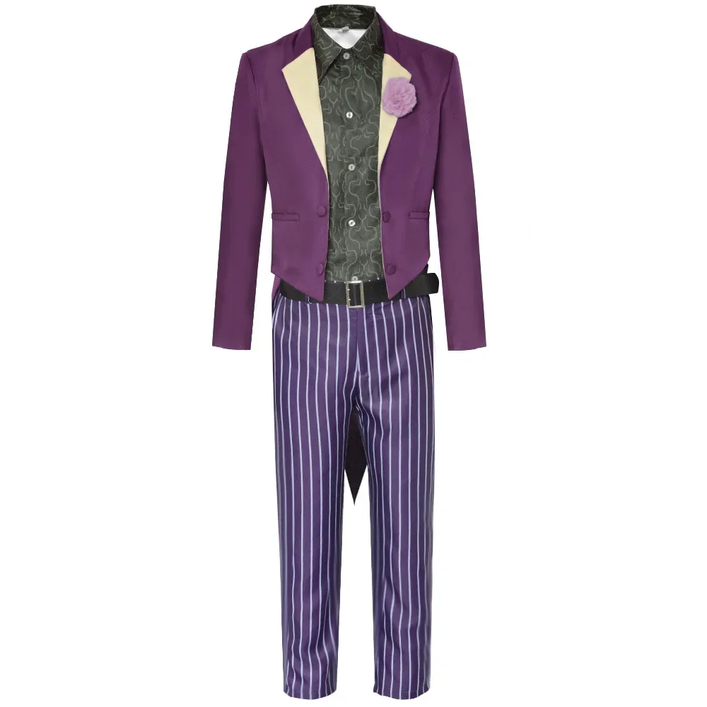 

Аниме Mortal Kombat 11, карнавальный костюм, костюм Purpel, комплект в полоску, брюки, пояс, Хэллоуин, маскарад, карнавальные костюмы для взрослых мужчин