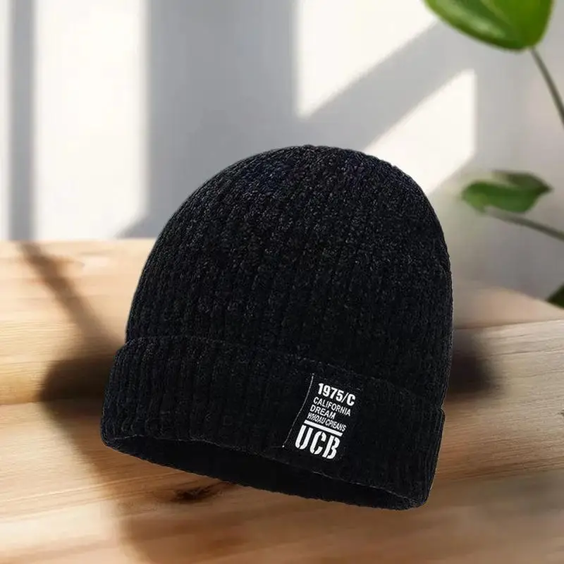 Elastic Women Man Autumn Winter Ski Plus Cashmere Knitted Hats Thicken Winter Beanies Hip Hop Hat Skullcaps