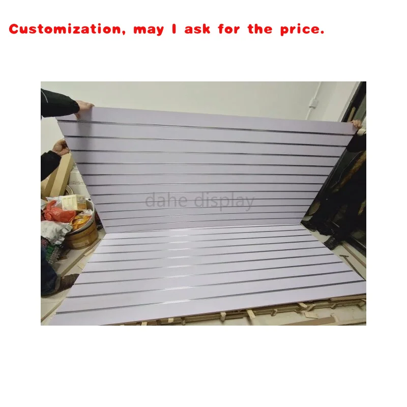 custom.18mm Melamine-Faced Slot Board MDF Slat Wall Panel Sturdy Display Rack Musical Instrument Display Showcases