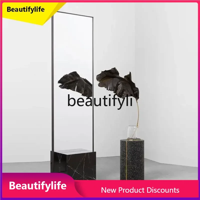 

X188 Nordic natural marble full body bedroom living room floor clothing store rectangular fitting mirror LT