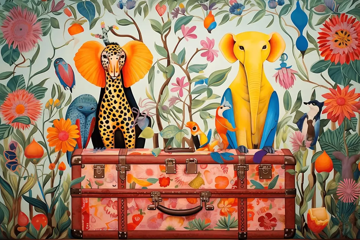 

﻿ Two Elephants Adult Wooden Puzzle 1000/500/300 Pieces Jigsaw Puzzles for Gameroom Bedroom Livingroom Party Birthday Gift