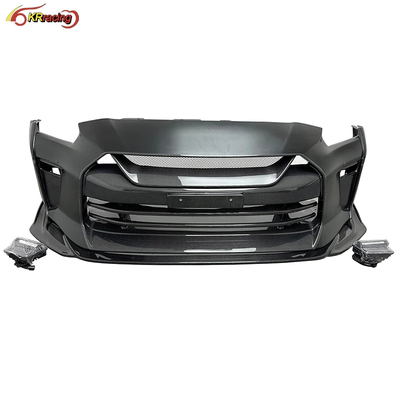 

Factory Price Top Secret Style Half Carbon Fiber Car Front Bumper For Nissan GTR R35 2008-2019