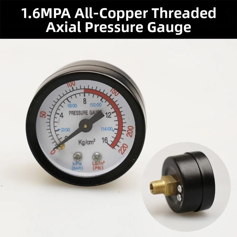 42/53mm Air Compressor Pneumatic Gauge 0-12Bar / 0-180PSI Thread 9.7/12.7mm Hydraulic Fluid Pressure Gauge Axial Pressure Gauge