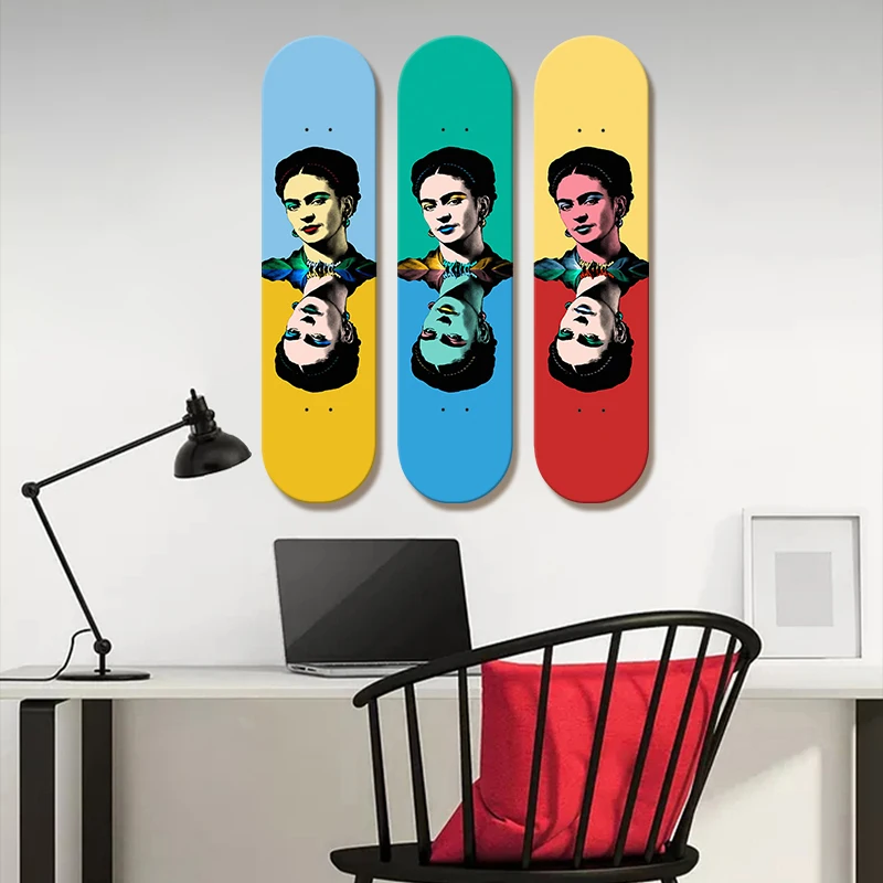 Set of 3pcs Decorative Board Pop Art Skateboard Wall Art 7-layer Maple Decoration Skateboard Furnish and Decorate for Home Decor