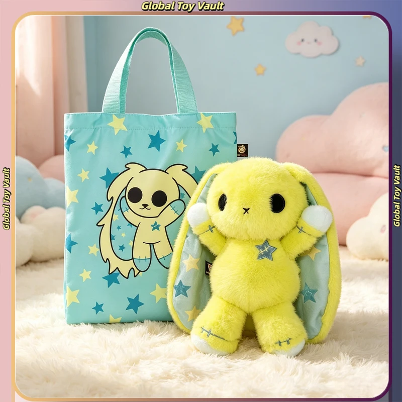 Plushie Dreadfuls Echo Bunny Plushie Soft Lime Green Long Ears Star Print Stuffed Toy Collectible Decor Gift For Adults