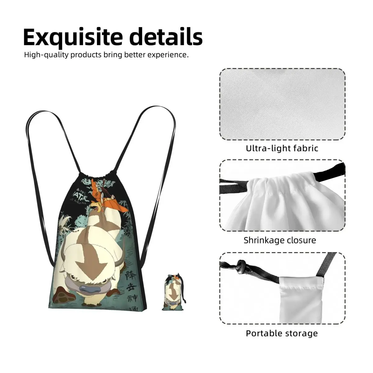 Avatar In Flight Drawstring Backpack hiking cycling Bag Portable Travel Drawstring Bag for Men Women