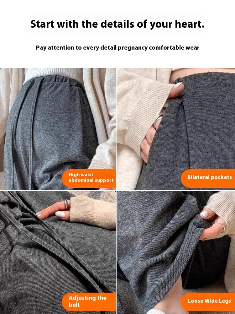 السراويل الأمومة نماذج الربيع والخريف السراويل واسعة أرجل دون ملابس الطفل الأمومة سراويل تقليدية كبيرة الحجم السراويل الأرز الدبق #4