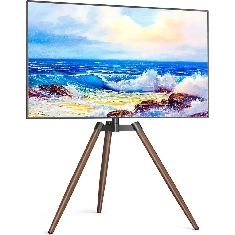 

Height-Adjustable Swivel TV Stand for 32-65 Inch TVs, 100° Rotation, Up to 77 lbs, Ideal for Bedrooms, Living Rooms, Studios